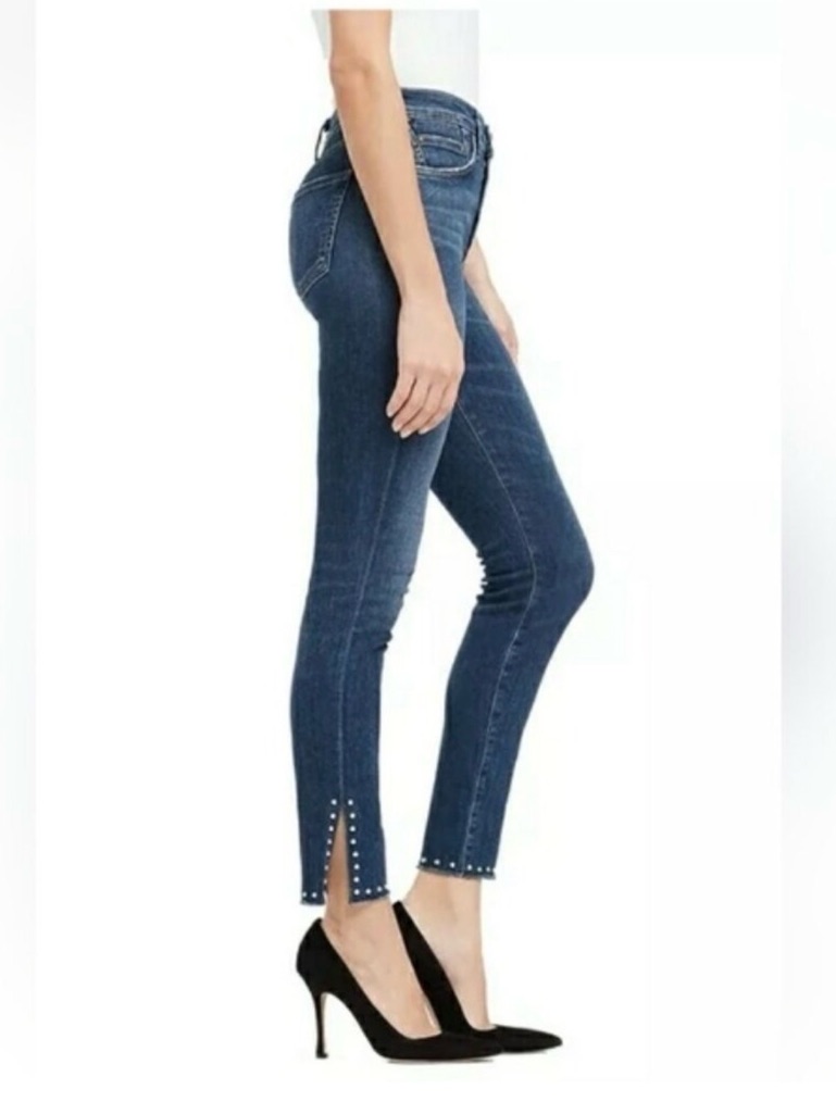 Citizens Of Humanity Rocket High Rise Skinny Ankle Jeans With Studded Split Hem
